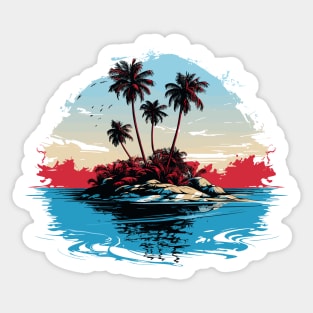 Tropical Island Sticker